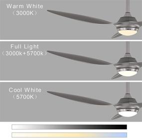 img 1 attached to 💡 reiga 52-in Silver Ceiling Fan: Dimmable LED Light Kit, Remote Control, Modern Blades, Reversible DC Motor, 6-Speed, Timer