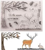 🎄 christmas deer owl on the tree stamp and die set for card making and scrapbooking with rabbit, star, leaves, and let it snow words - clear rubber stamps and dies (t1599) logo