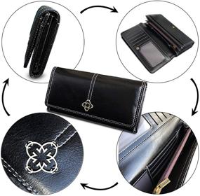 img 1 attached to AOXONEL Wallets Bifold Trifold Capacity Women's Handbags & Wallets for Wallets