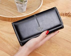 img 2 attached to AOXONEL Wallets Bifold Trifold Capacity Women's Handbags & Wallets for Wallets