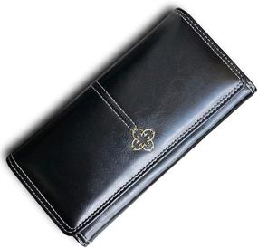 img 4 attached to AOXONEL Wallets Bifold Trifold Capacity Women's Handbags & Wallets for Wallets