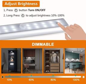 img 1 attached to Indoor Rechargeable Closet Lights 40 LED Motion Sensor Light, Under Cabinet Lighting Night Light Stick on Bar, 3 Pack