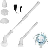 🔌 advanced electric spin scrubber: 360° cordless cleaning brush with 3 replaceable heads, adjustable extension handle for wall, floor, bathroom, kitchen, tile (adjustable angle) logo