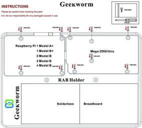 img 3 attached to 🔌 Geekworm RAB Holder Platform Breadboard Base for Raspberry Pi 4B/3B+/3B, Arduino UNO Mega 2560, and Raspberry Pi 4 Model B and 400/830 Points Breadboard