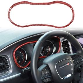 img 4 attached to 🚗 Enhance Your 2015-2019 Dodge Charger Dash with Voodonala Center Console Dash Board Trim - ABS Red/Black Fiber 1pc