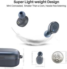 img 3 attached to Беспроводные наушники TOZO T10 Bluetooth 5.0 - беспроводной кейс для зарядки, водонепроницаемые стереонаушники IPX8, встроенный микрофон для гарнитуры - премиальный звук с глубоким басом для спорта (синий)