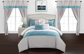 img 4 attached to Introducing the Chic Home CS8061-AN Comforter Sets: Perfectly Stylish Queen-Sized Bedding in Beautiful Blue Shade!