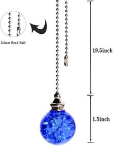 img 3 attached to Blue Decorative Crystal Ceiling Fan Pull Chain, 2-Pack Ceiling Fan Pull Chain Ornaments with 21 Inches 3.2mm Diameter Beaded Ball Fan Pull Chain Extender
