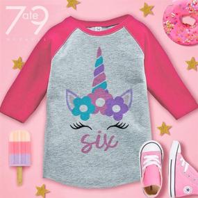 img 3 attached to Unicorn Birthday Girls' Clothing and Tops - Ate Apparel Raglan Tees & Blouses