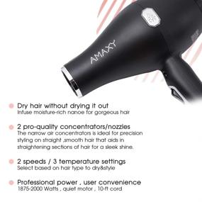 img 2 attached to 💇 AMAXY (2nd Gen) REAL INFRARED LIGHT Professional Salon Hair Dryer: Fast Drying, No Heat Damage, Prevent Hair Loss, Frizz Free, Boost Volume & Shine!