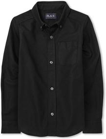 img 4 attached to 👔 Boys' Long Sleeve Oxford Shirt by The Children's Place