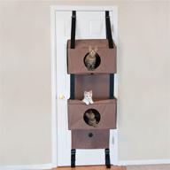 🐱 k&amp;h pet products hangin' feline funhouse small tan 22" x 12" x 70" cat furniture - enhanced for seo logo