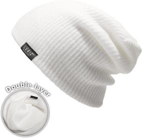 img 1 attached to Lvaiz Winter Knitted Beanie Hats for Women & Men - Stretchable Soft & Thin Cap - Slouchy Warm Cable Hat