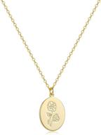 🌺 s.j jewelry 14k gold plated guardian flower necklace: a perfect personalized gift for women & girls, inspired by 12 months constellations logo