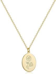 img 4 attached to 🌺 S.J JEWELRY 14K Gold Plated Guardian Flower Necklace: A Perfect Personalized Gift for Women & Girls, Inspired by 12 Months Constellations