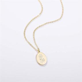 img 3 attached to 🌺 S.J JEWELRY 14K Gold Plated Guardian Flower Necklace: A Perfect Personalized Gift for Women & Girls, Inspired by 12 Months Constellations