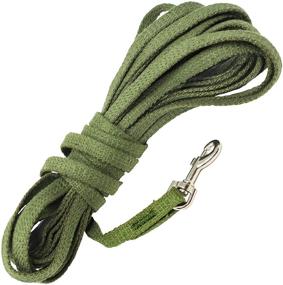 img 2 attached to 🐾 Dogs My Love 30ft Cotton Web Tracking Dog Leash - 3/8&#34; Wide Extra Long Training Lead for Small Dogs