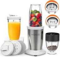 🥤 koios pro 850w bullet personal blender: powerful 11-piece set for shakes, smoothies, protein drinks, and more - ultra smooth 6-edge blade, coffee grinder, to-go cups, and bpa-free travel mixer (white) logo