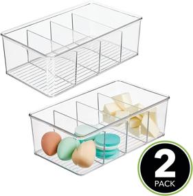 img 3 attached to 🛀 mDesign Clear Plastic Bathroom Organizer Bin - 4 Sections - Holder for Hand Soap, Body Wash, Shampoo, Lotion, Conditioner, Hand Towel, Hair Brush, Mouthwash - Set of 2