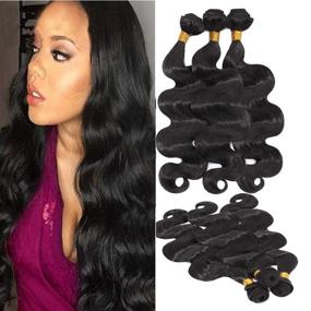 img 4 attached to Brazilian Bundles Extensions Synthetic Resistant