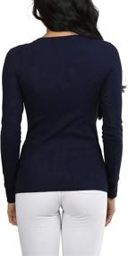 img 1 attached to 👚 Women's Thermal Henley Top with Long Sleeve and V-Neck Detail - ToBeInStyle