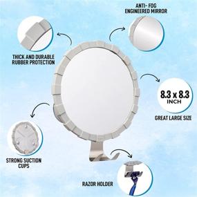 img 1 attached to 🪞 High-Performance Fogless Shower Mirror for Shaving with Razor Holder and Bonus Anti-Fog Solution