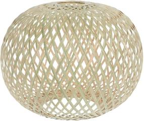 img 4 attached to Mobestech Rattan Basket Pendant Light Shade - Rustic Hanging Chandelier Lamp Shade with Weave Design, Cage Guard for Light Bulb - Ideal for Restaurants, Cafes, Teahouses, Bars - Green