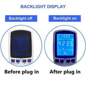 img 1 attached to ⚡ Enhanced Watt Meter Power Meter Plug: Convenient Home Electricity Usage Monitoring with Backlight, Overload Protection, & 7 Modes Display