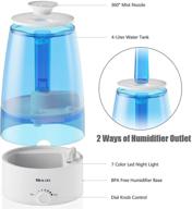 🌿 cool mist humidifier for bedroom quiet with essential oils diffuser (4l), ultrasonic vaporizer air humidifier for large room and home plant, adjustable extension tube, bpa free, humidifiers for baby - enhanced seo-friendly product name: "quiet ultrasonic cool mist humidifier for bedroom with essential oils diffuser (4l), large room and home plant vaporizer, adjustable extension tube, bpa-free, baby humidifiers logo