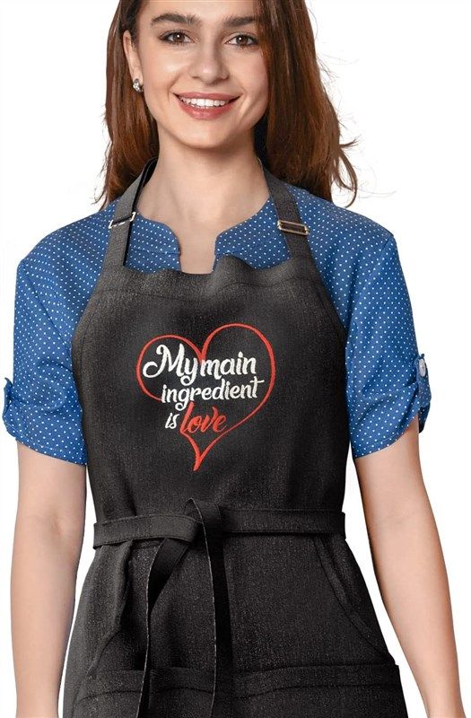 Altièr Black Cooking Apron Pockets logo