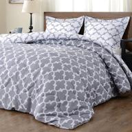 🛏️ downluxe lightweight down alternative 3-piece comforter set, grey, full/queen - reversible design with 2 pillow shams логотип