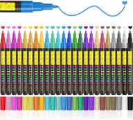 🎨 водостойкие акриловые маркеры, маркеры эмооки для проектов diy – стойкие краски для рисования на камне, керамике, стекле, холсте, чашке, дереве, металле – тонкий наконечник 0,7 мм (набор из 24 шт) логотип