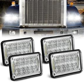 img 4 attached to 🔦 Высокопроизводительные фары LED мощностью 60 Вт (4x6 дюймов) с DRL - Подходят для H4651 H4652 H4656 H4666 H6545 - Совместимы с Freightliner Kenworth Peterbilt International Volvo Sterling Western Star Mack - Chrome Finish (набор из 4)