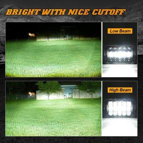 img 1 attached to 🔦 Высокопроизводительные фары LED мощностью 60 Вт (4x6 дюймов) с DRL - Подходят для H4651 H4652 H4656 H4666 H6545 - Совместимы с Freightliner Kenworth Peterbilt International Volvo Sterling Western Star Mack - Chrome Finish (набор из 4)