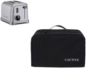 img 1 attached to 🍞 Black Toaster Dust Cover with Pockets - Compatible with Cuisinart 2 Slice Toaster - Holds Jam Spreader Knife & Toaster Tongs - Dust and Fingerprint Protection - Dimensions: 11.5 x 7 x 7.5 inches