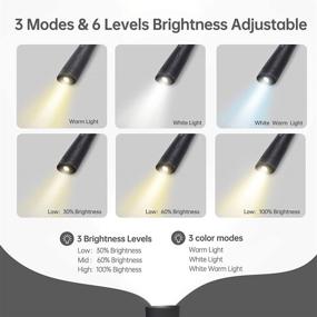 img 1 attached to 📚 Enhance Your Reading Experience with the Rechargeable LED Neck Reading Light - 6 Brightness Levels, 2 Flexible Arms, Comfortable Wear – Ideal for Reading, Knitting, Camping, Repairing, Crafting, and More! (Black)