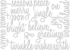 img 1 attached to 🎄 Sizzix Набор тонких ножей Holiday Words Thinlits от Tim Holtz - 17 штук, многоцветный