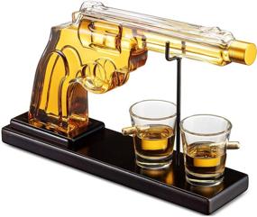 img 3 attached to Premium Pistol Gun Whiskey Decanter Set - Bullet Shot Glasses, Scotch Whiskey, Vodka, Bourbon - Unique Liquor Bottle & Glasses Combo