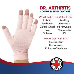 img 1 attached to 🧤 Dr. Arthritis Copper Compression Gloves - Pain Relief & Support for Arthritis, Carpal Tunnel, Women and Men (Large Pink)