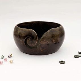 img 2 attached to NIRMAN Handcrafted Wooden Yarn Bowl: Made by Indian Artisans using Premium Mango Wood for Knitting and Crochet