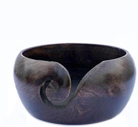 img 4 attached to NIRMAN Handcrafted Wooden Yarn Bowl: Made by Indian Artisans using Premium Mango Wood for Knitting and Crochet