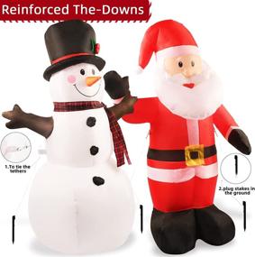 img 1 attached to 4FT Christmas Inflatable Santa Claus and Snowman Set - Outdoor Yard Decorations with LED Lights