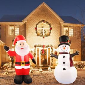 img 3 attached to 4FT Christmas Inflatable Santa Claus and Snowman Set - Outdoor Yard Decorations with LED Lights