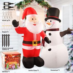 img 2 attached to 4FT Christmas Inflatable Santa Claus and Snowman Set - Outdoor Yard Decorations with LED Lights