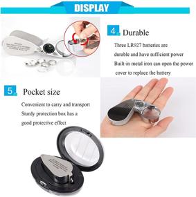 img 1 attached to Enhance Jewelry Inspection with the 40X Full Metal Folding Loupe Magnifier - LED UV Light Option for Easy Currency Detection/Identification