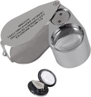 enhance jewelry inspection with the 40x full metal folding loupe magnifier - led uv light option for easy currency detection/identification logo