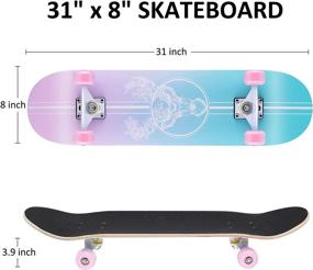 img 1 attached to 🛹 WeSkate Beginners Skateboard for Skateboarding Enthusiasts