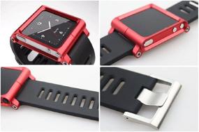 img 2 attached to Aiboco iPod Nano 6 6G Watch ремешки для запястья - чехол из полного алюминия (черный): основной музыкальный наручные часы.