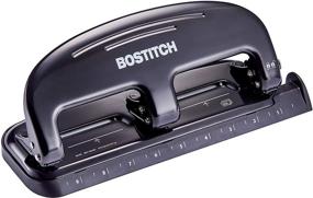 img 4 attached to 🔩 Bostitch EZ Squeeze 20 Sheet 3 Hole Punch: Durable Metal Construction, Sleek Silver/Black Design (HP20)