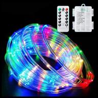 120 led rope lights battery operated string lights 40ft with remote - 8 modes fairy lights changing colors for bedroom, home, kitchen, indoor/outdoor, deck, patio, camping logo